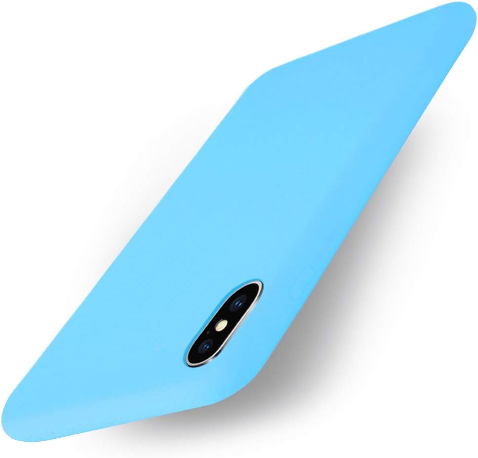 Yajuhoy iPhone Xs Max Case, Liquid Silicone Gel Rubber Slim Fit Soft Mobile Phone Case Microfiber Cloth Lining Cushion Compatible with Apple iPhone Xs Max 6.5 inch (2018) - Light Blue