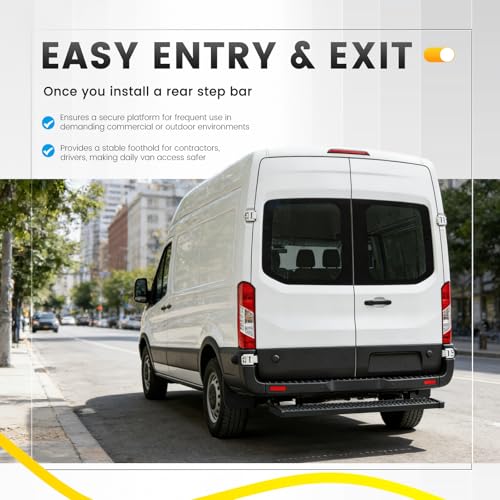 Estribo lateral trasero aluminio negro compatible Ram ProMaster miniatura 5