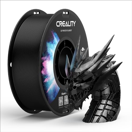 Creality PETG Filament 1.75 3D Printer Filament:Excellent Toughness High Precision Dimensional Accuracy +/- 0.02 mm 1kg Spool(2.2lbs) Fits for Most FDM 3D Printers Black PETG