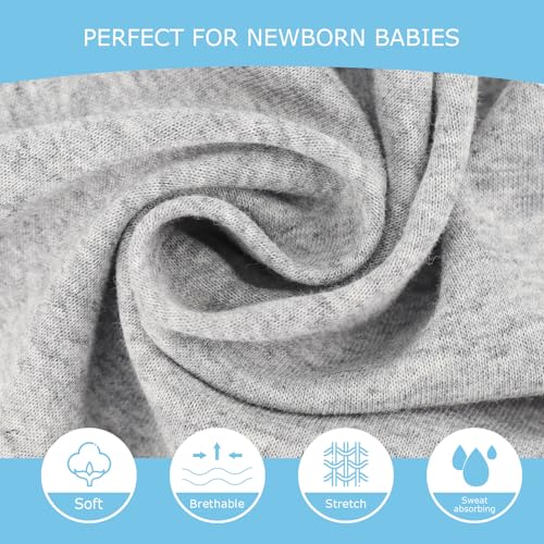 Image of AQOKKA Baby Swaddle Sleep Sacks with Bear Ear Hats Cotton Adjustable Swaddle Blankets Wrap Nursery Swaddles for Newborns Boy Girl Infant 0-3 Months