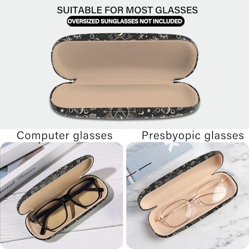 Image of Eyeglasses Case Hard Shell Protective Case for Glasses Eyeglass Box with Cleaning Cloth for Girls Women Cute Aesthetic