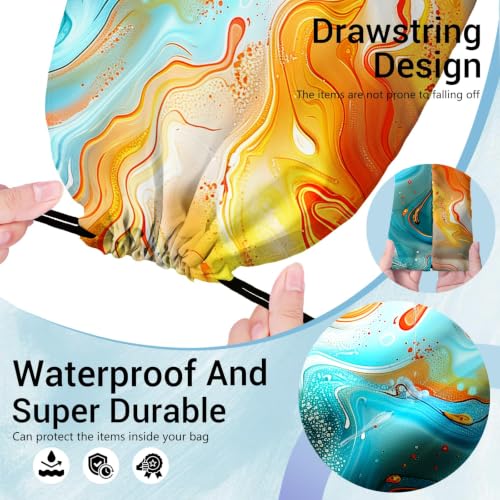 Image of Marble Art Gymnastics Grip Bag Small Drawstring Gym Bag Outdoor Storage