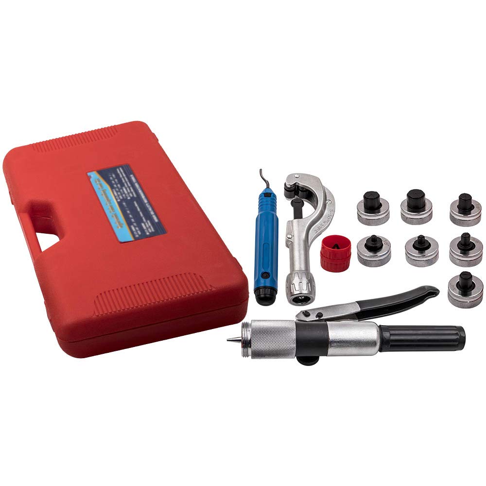 maXpeedingrods Hydraulic Tube Expander Swaging Hvac Tools with 7 Expander Heads 3/8" to 1 1/8" for Copper Aluminum Hvac Exhaust Pipes