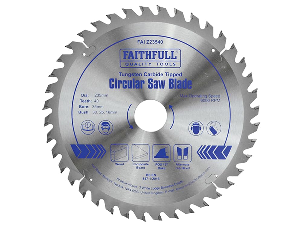 Faithfull FAIZ23540 - Lama per sega circolare TCT, 235 x 35 mm, foro 40 denti
