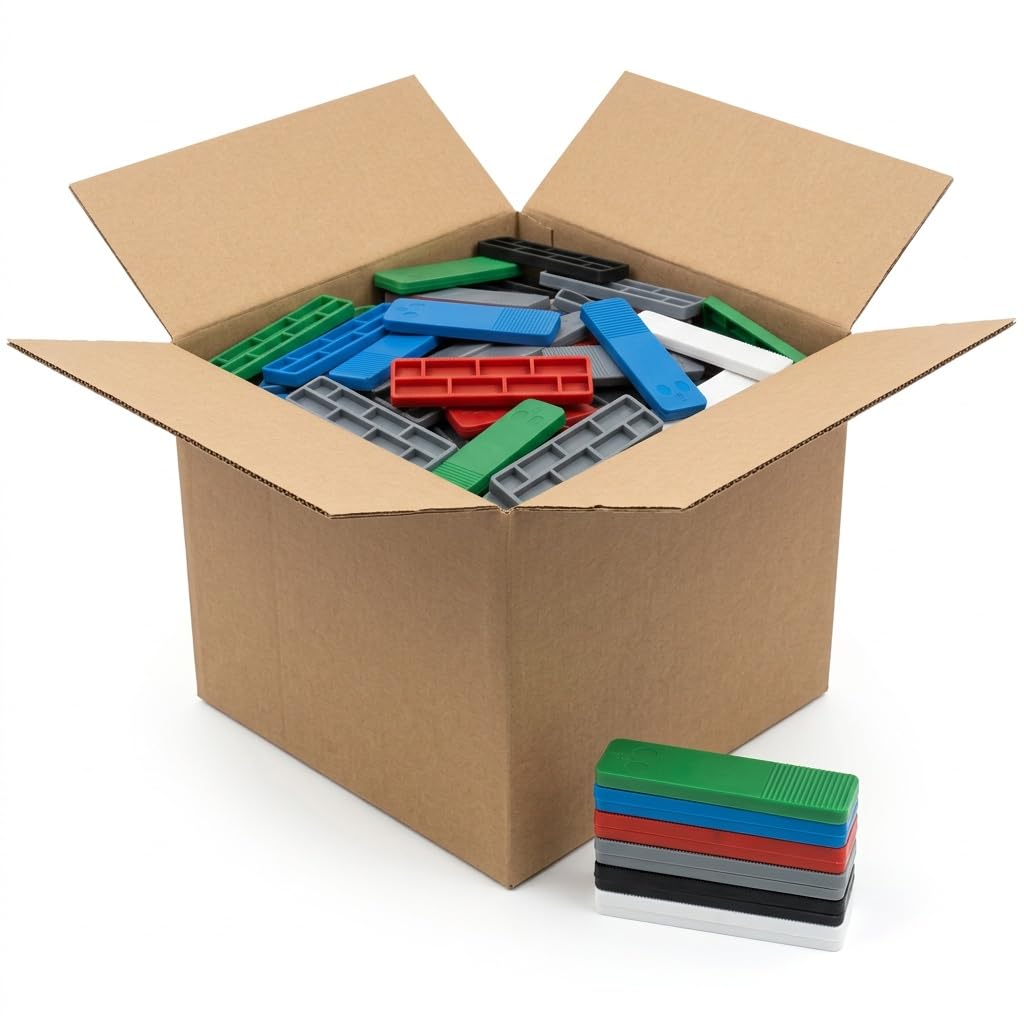 Plastic Window & Glazing Packers 1mm–6mm Assorted, Mixed Flooring Spacers, Colour Coded Plastic Shims for Window Installation, Door Fitting & Levelling – Heavy Duty Pack of 600 — image 1