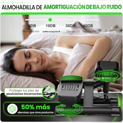 Ultrasport Mini Stepper Fitness en Casa Stair Stepper para Cardio en Casa con Monitor LCD, Bandas de Resistencia y Pedales Antideslizantes - imagen 5