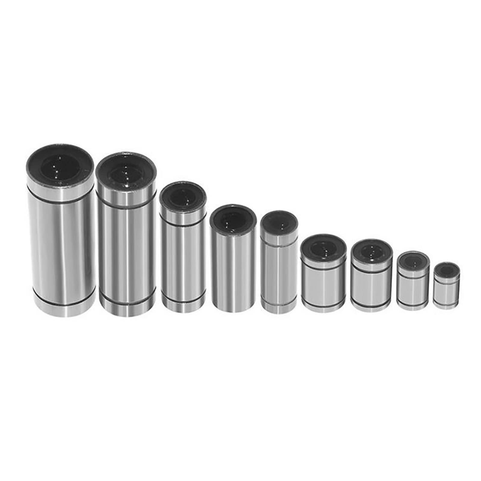 yaoqijie 12 pz/lotto LM8UU Cuscinetti lineari LM10UU LM12UU LM16UU Boccola lineare 8 mm Per Rod Linear Rail Shaft Parti in alluminio durature (lunghezza guida: LM10UU)