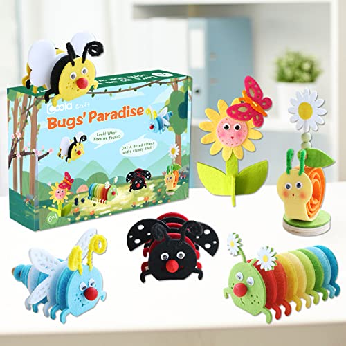 Coola Craft Kit For Kids - Art And Craft Diy Early Educational Toys Suitable For Girls & Boys Pack 6 Include Bee Ladybug Dragonfly Caterpillar Snail Flower Best Gift For Kids Age 3-6,7,8,9 #TOP2