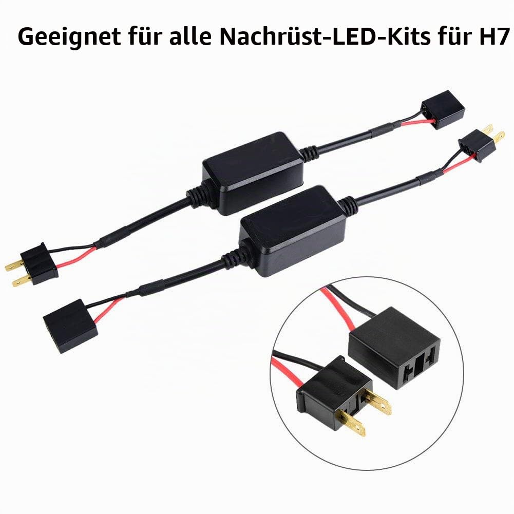 aqxreight - 2 Stück Auto LED Scheinwerfer Canbus ohne Fehler, Anti-Flickering Resist Decoder für H7