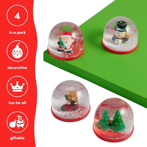 Miniatura 7 de The Twiddlers - 4 Mini Globos De Nieve Navideños, 5cm - Surtido De Diseños Navideños Festivos Para Rellenar Bolsas De Regalos De Fiesta Adornos Y Decoraciones