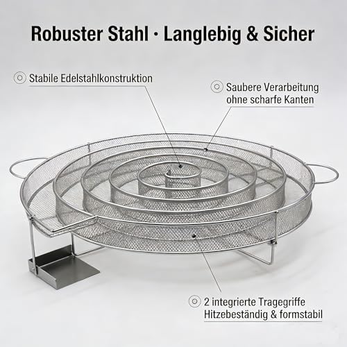 SUNLIFER Kaltrauchgenerator, räucherofen edelstahl für heißes und kaltes Rauchen, perfekt für alle Grillgeräte und Raucher, Rauchzeit bis zu 24 Stunden 2