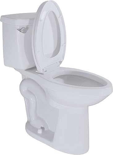 Miniatura 4 de SouNor SN1088 - Inodoro alargado de dos piezas de 1.28 GPF extra 21 pulgadas de alto, cómodo asiento derecho, asiento de cierre suave, color blanco