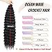 Long Deep Wave Braiding Hair Ocean Wave Crochet Hair 2 Packs Wet and Wavy Hair for Boho Braids Synthetic Curly Hair Extensions Natural Black Hairstyle (24 Inch, 1B#)