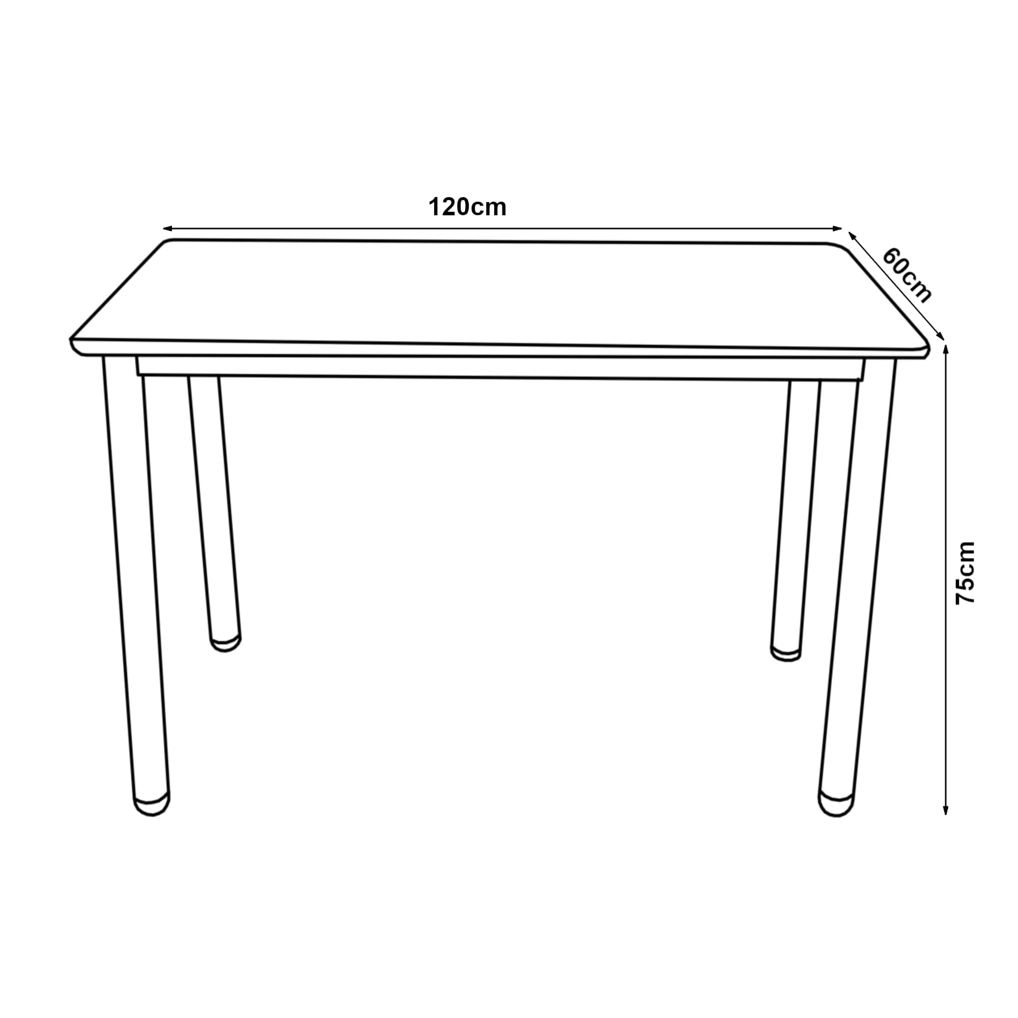 [en.casa] Mesa de Comedor Tammela Rectangular Mesa de Cocina Oficina para 4 Personas Resistente a Arañazos Patas de Acero Tablero de MDF Revestida de Melamina 120 x 60 x 75 cm - Mármol Blanco