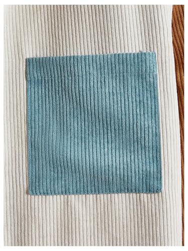 OYOANGLE Men's Color Block Long Sleeve Button Front Corduroy Hoodie Vintage Hooded Jacket4