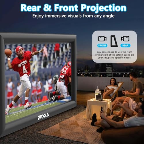 Image of Inflatable Movie Screen Outdoor Projector Screen for Outside 25ft, Large Blow Up Screens Front and Rear Projection with Air Blower, Best for Movie Nights Backyard Home Theater