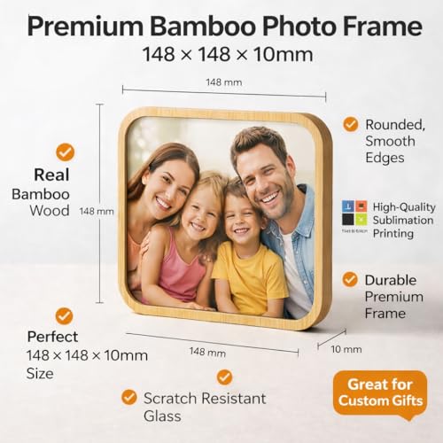 Image of Rangoli Personalized Photo Frame Size- 148mm x 148mm x 10mm | Custom Picture Frame with Your Photo | Premium Tabletop Frame for Home Decor, Gifts for Birthday, Anniversary & Special Occasions.. D-5