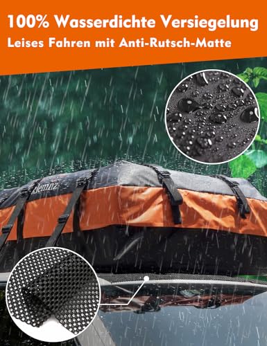FIVKLEMNZ Dachbox Auto, Dachgepäckträger Tasche, Wasserdicht für alle Fahrzeugdächer mit/ohne...