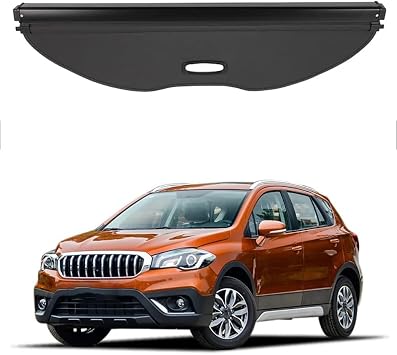 for Suzuki SX4 S-Cross 2016-2021 Trunk Cargo Cover Safety Shield Rear Luggage Curtain Partition Privacy Car Accessorie Cargo Covers.,A/Black