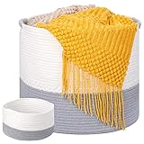 basketballkorb netz Tragbar und Langlebig: Die Aufbewahrungskorb Körbe bestehen aus dickem gewebtem Baumwollseil und Doppelstichen und sind daher stark und langlebig. Der geflochtene Korb ist auch faltbar und kann bei Nichtgebrauch leicht aufbewahrt werden. Obwohl es während des Transports flach gefaltet wurde, nimmt es beim Einlegen von Handtüchern oder Decken schnell seine Form wieder an. Dieser Wäschekorb bietet ausreichend Platz für alle Gegenstände, ohne mehrere Körbe zu verwenden.