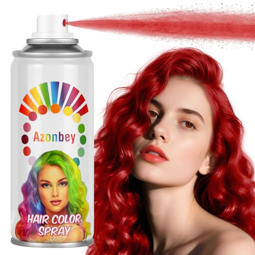 Temporary Hair Color Spray for Kids Women Men, Non-Sticky Hair Color Dye, Non-Damaging Hair Dye,Instant Vivid Colored Hair Spray,4.23Oz Hairspray for Diy Halloween,Party,Cosplay,Christmas (Red)