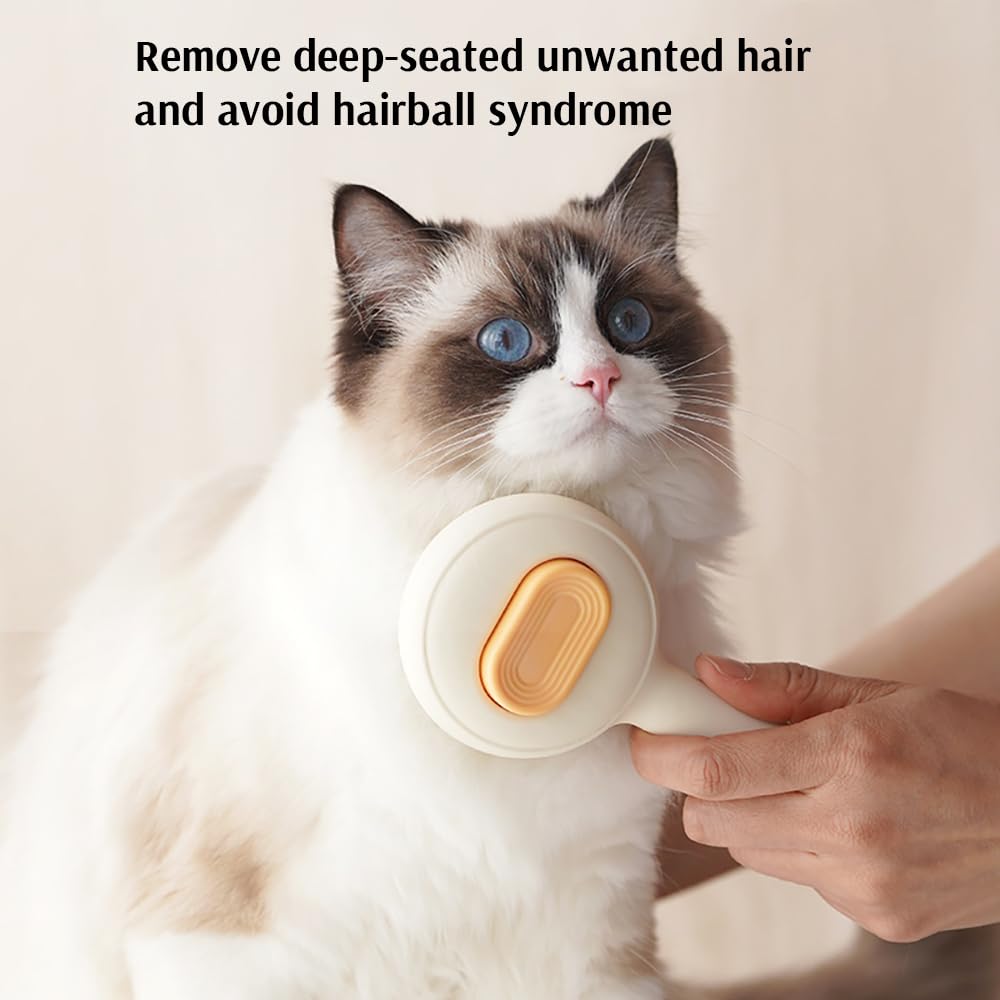 Cepillo de aseo para mascotas para gatos y perros, cepillos para gatos de interior, cepillos de aseo con función de masaje para pelo corto y largo, elimina el pelo suelto y la capa inferior, cepillo
