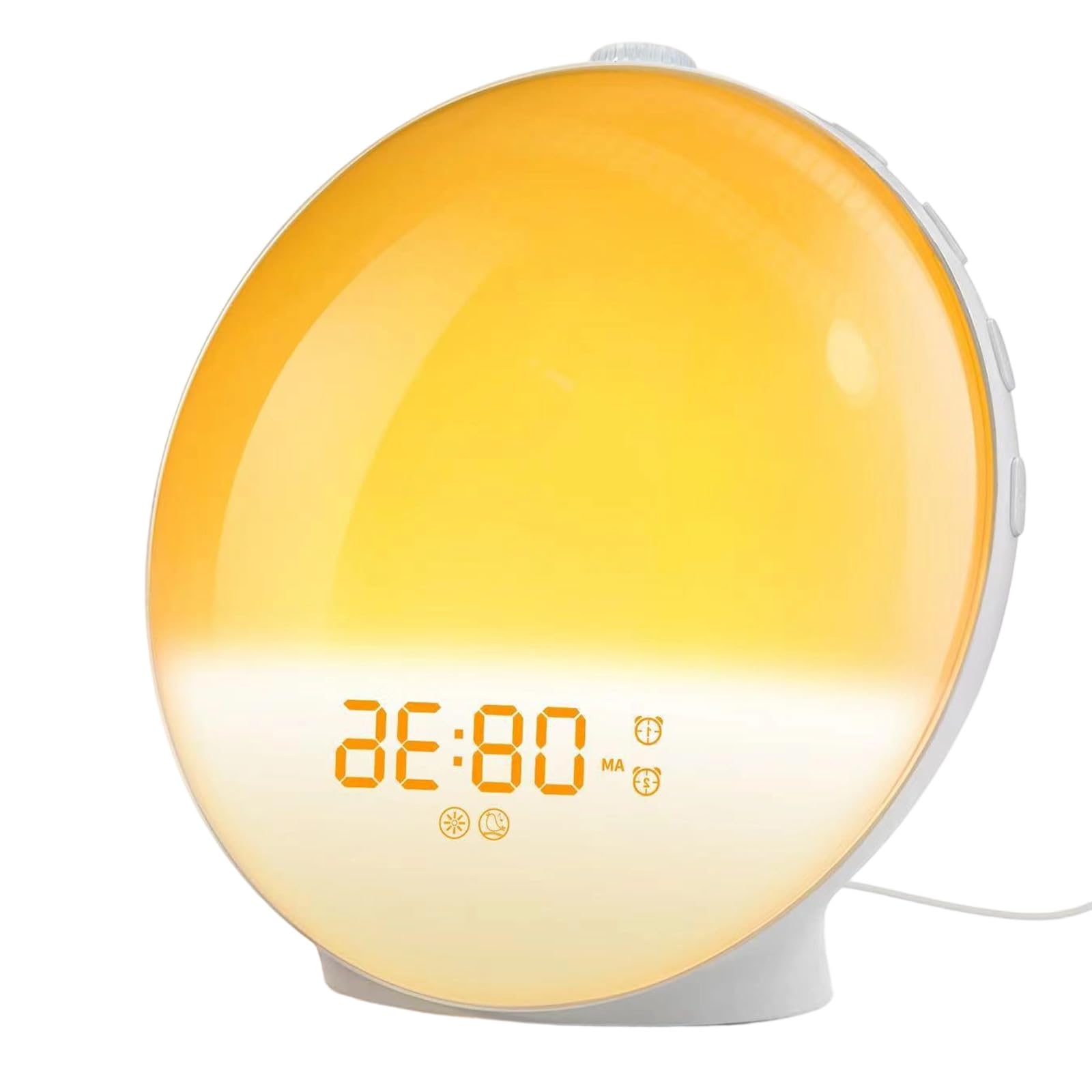 Msioytog Moodlamp Morning Alarm Clock Wake Up Light Double Alarms Drowse 7 Sounds Modifiable Light Nearby Lamp Time Display Night