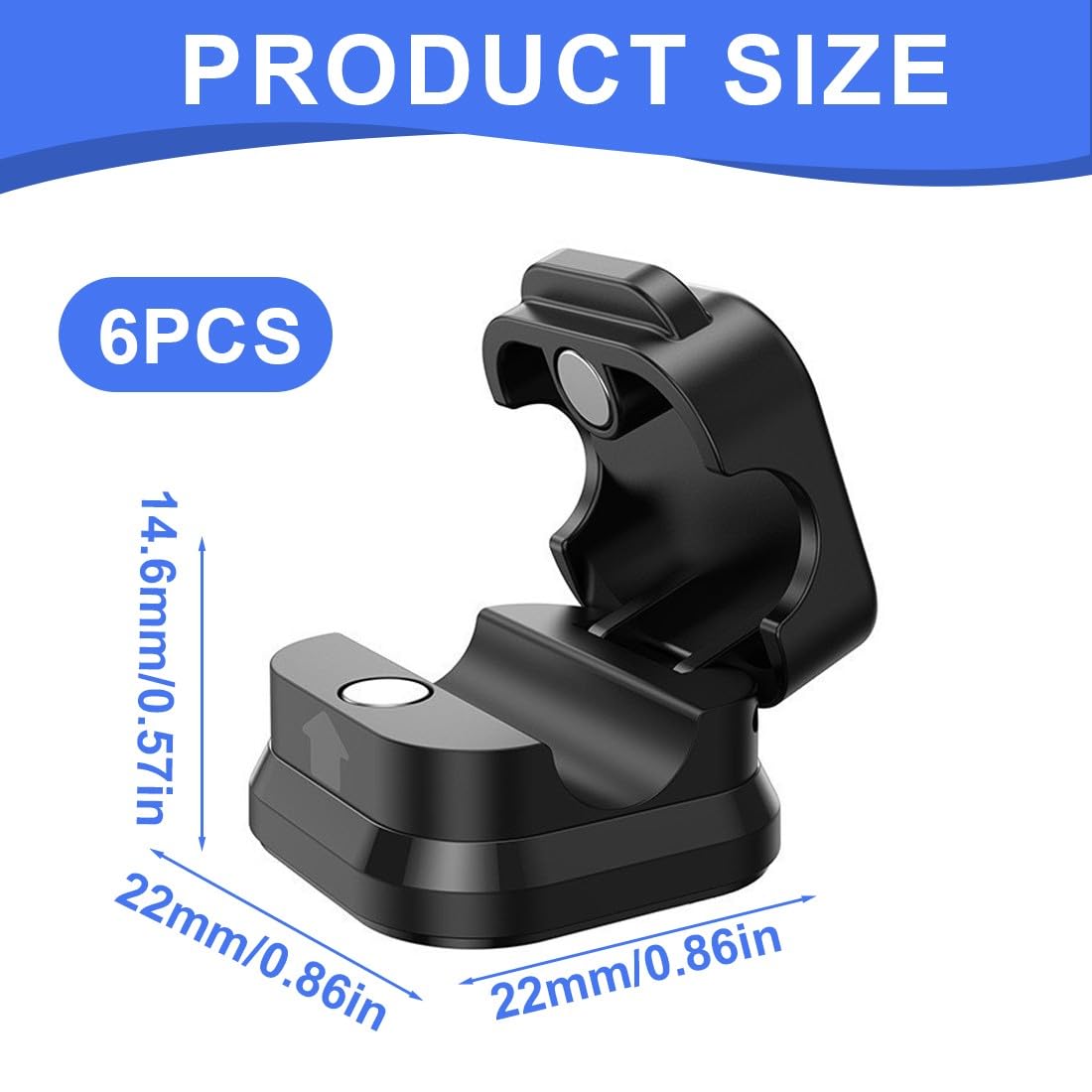 Fermacavi Magnetici Per Scrivania - 6 Pezzi, Organizzatore Cavi Autoadesivo, Clip Per Cavi Di Alimentazione, USB, Mouse - 2