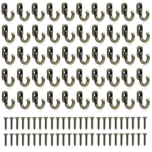 RTSHUK 50 Stück Mini Haken, 18 x 13 mm Antik Schlüsselhaken...