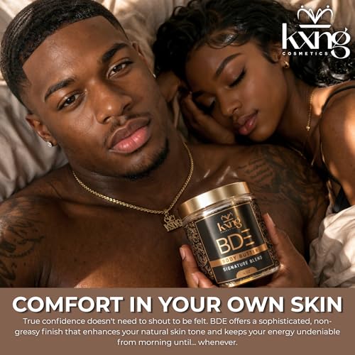 Image of KXNG Cosmetics Organic Shea Body Butter - 4oz | Luxury Body Cream for Women & Men with Shea, Cocoa, Mango & Coconut Oil | Deep Moisturizing Care for Hands, Feet & All Skin Types - BDE