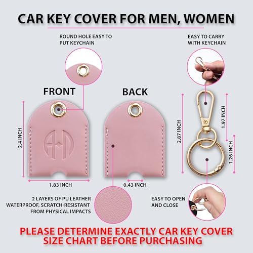 Image of Leather Keys Sleeve for Broken Car Key Loop Replacement, Keychain Cover Cute Protector and Holder for Men, Women