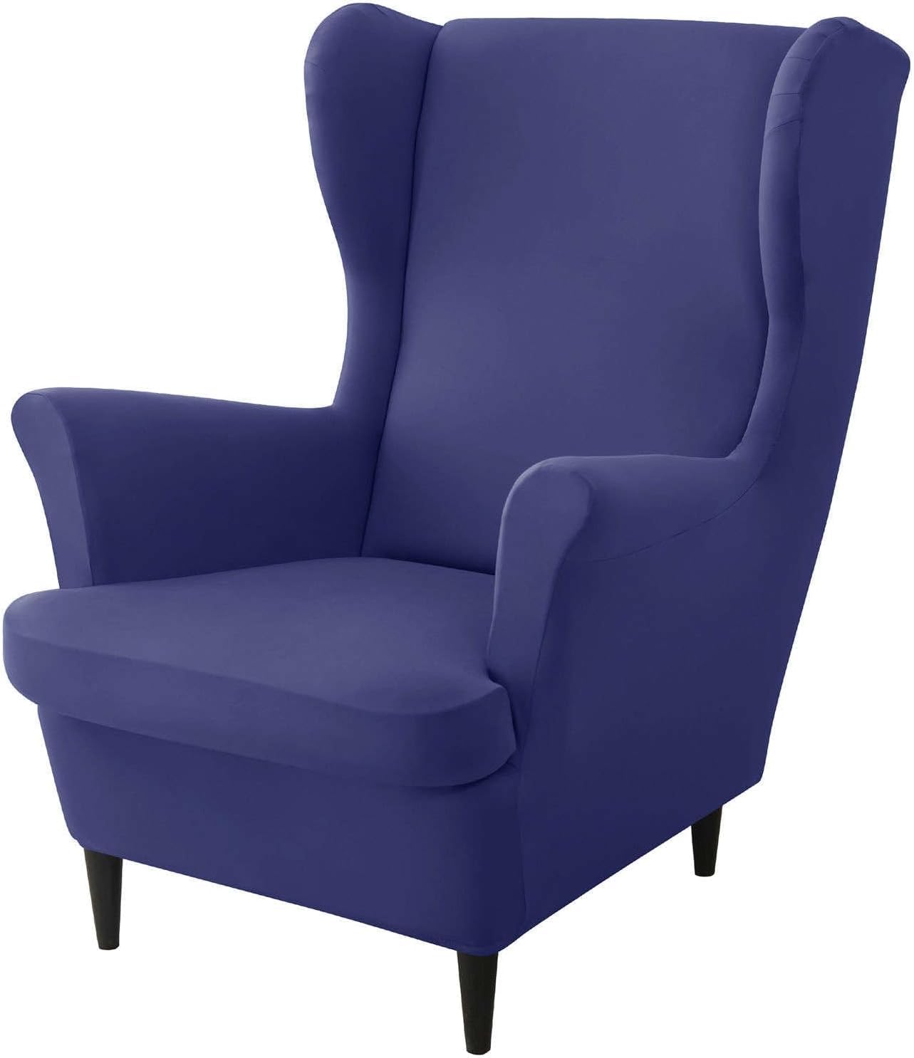 Haclen Navy Waterproof Wingback Chair Cover With Cushion Cover, Removable Wingback Chair Slipcover Stretch Wingback Armchair Slipcover (,One Size)