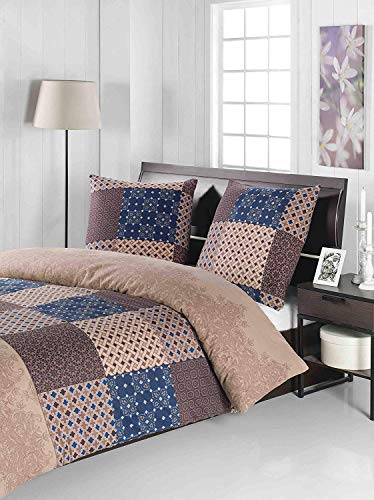 Fein Biber-Bettwäsche 135x200 cm 2tlg Feinbiber-Bettwäsche 135x200cm / Biber-Bettwaesche/Feinbiber Bettwaesche/Biber Bettwaesche braun flanell Baumwolle Jersey Bieberbettwäsche (135 x 200, braun)