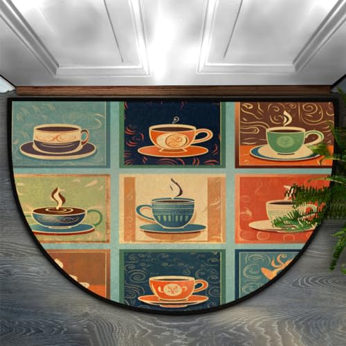 Tapete decorativo semicircular 91x61 cm Microfibra miniatura 1