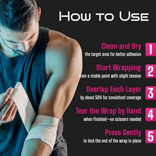 Locked in Cohesive Bandage Wrap 7.5cm x 4.5m - Self Adhesive Bandage Tape for Injury Recovery, Compression & Ankle Support - Elastic, Sweat-Resistant, Breathable - for Joints, Wrists, Knees & More - Image 5