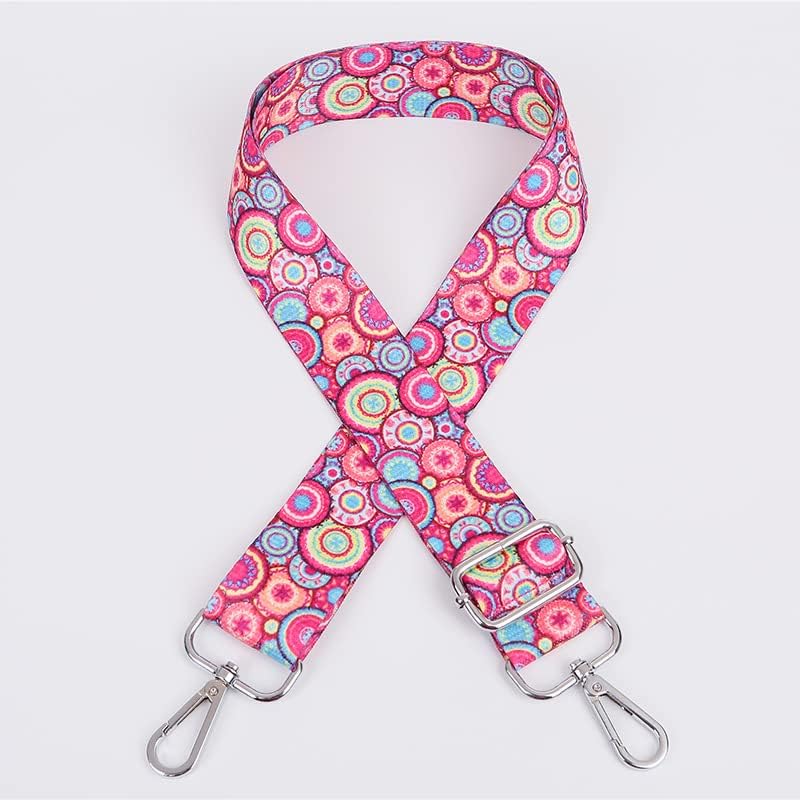 Längenverstellbarer Schultergurt für Taschen, 80-140cm 3.8cm Breit Taschengurt Bunt Muster Schulterriemen mit Karabiner Taschenriemen Mädchen DIY Taschenzubehör für Schultertasche und Handtaschen,#4