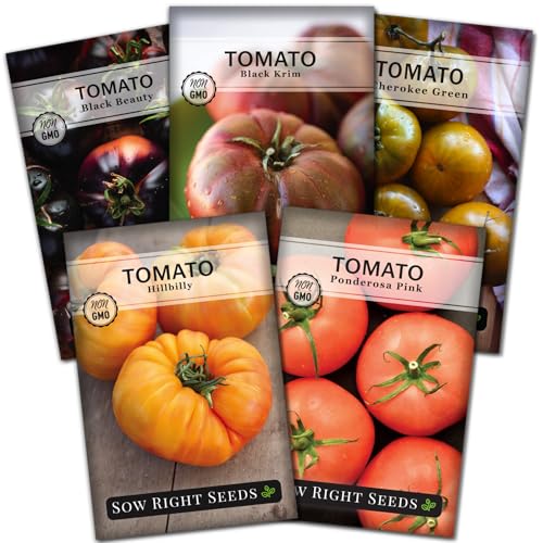 Sow Right Seeds - Rare Colorful Heirloom Tomato Seed Collection for Planting - Cherokee Green, Black...