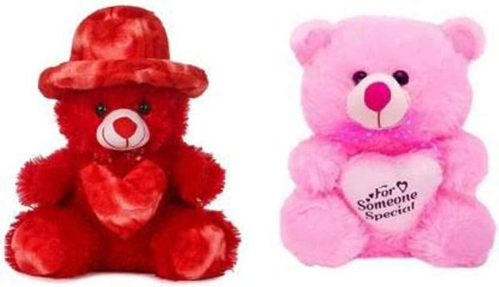 Nihan Enterprises Red Color Love Heart & Pink Color Small Fur Teddy Bear - 30 cm (Pink, Red) (B08TQM6B31) Amazon Price History, Amazon Price Tracker