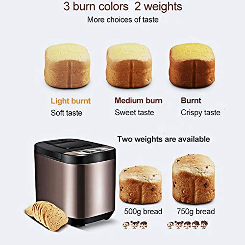 Brotbackmaschine Start Automatische Brot-Maschine, Mit Obst Nuss-Zufuhr, Nonstick Pan & Digital Touch Panel 19 Menüs, 13… – Bild 3