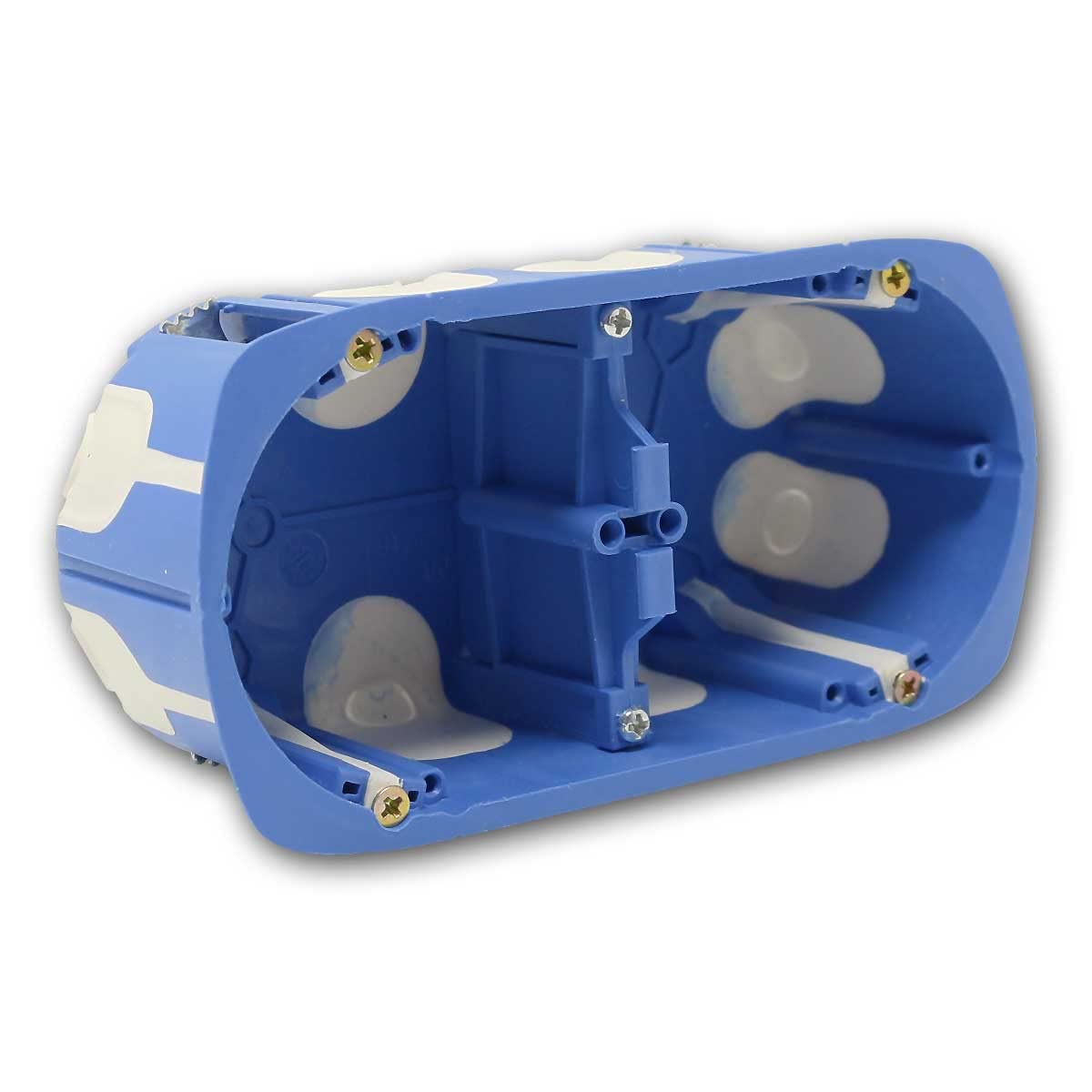 5er Packung Doppel-Hohlwanddose winddicht, blau, 60mm