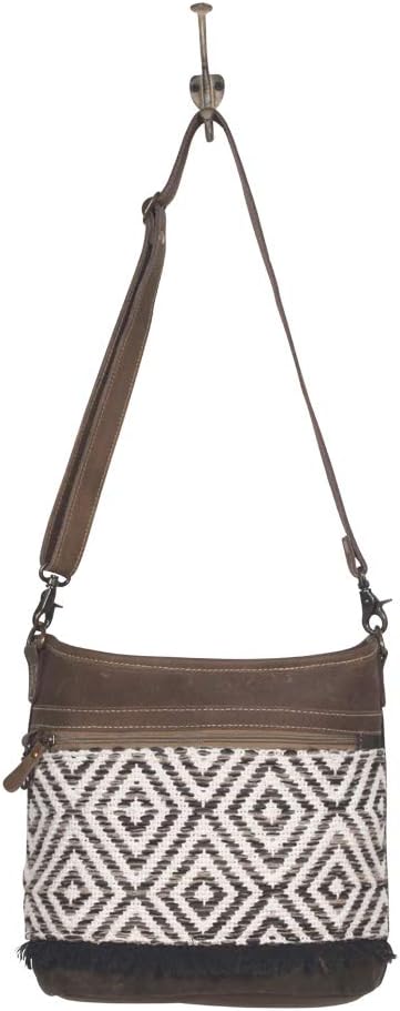 Myra Bag Aztec Purse for Women - Canvas Bag with Real Leather Detailing, Boho Handbags for Women, Cute Western Purse - Image 5