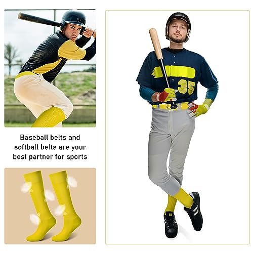 Image of Zhanmai Baseball Belt and Socks Combo, Adjustable Elastic Belt and Softball Socks, Multiple Sizes for Youth Boys Girls, Adult