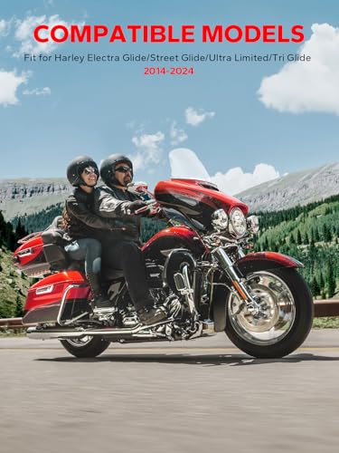 Image of Amazicha 10 inch Wave Windshield Windscreen Fit for 2014-2023 Harley Davidson Touring Street Glide, Electra Glide 2014-2022, Ultra Limited 2014-2024 and 14-later Tri Glide models (Except 23 FLHXSE),Clear