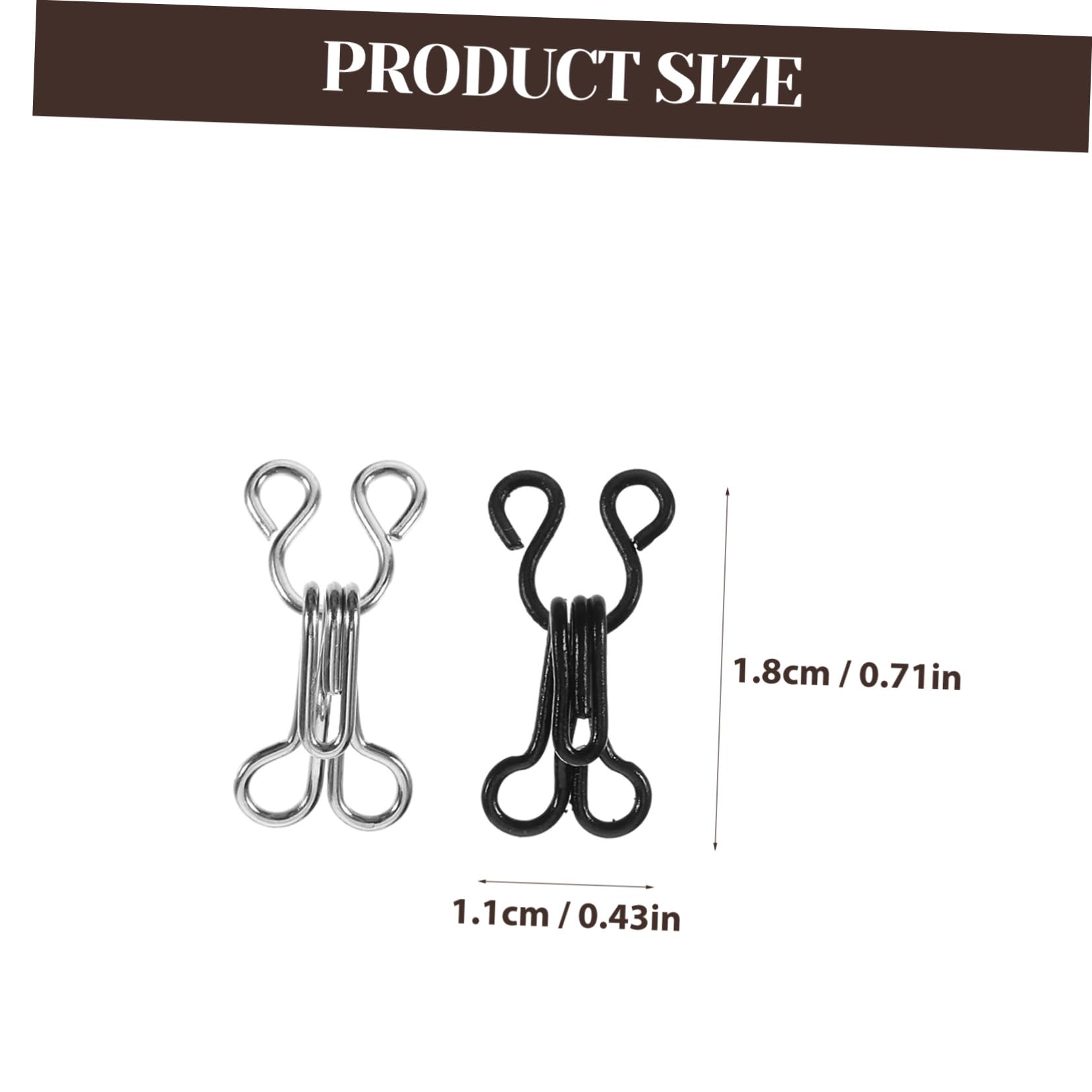 ARTIBETTER 50 Pcs Underwear Button Hooks and Eye Trousers Key Closure Pants Hooks Hook and Eye Sewing Hooks and Eyes Sewing Stitch Sewing Pant Hook Fastening Accessories Clips for Fabric Snap