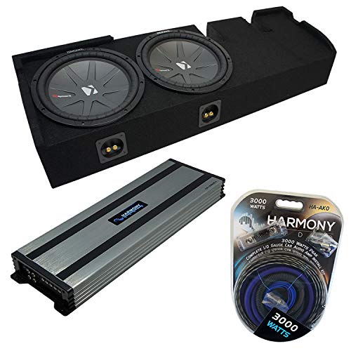 Harmony Audio Kicker CWR12 Compatible with Ford F-150 Super Crew Truck 2001-2003 Bundled with HA-A1500.1 Amplifier and Dual 12