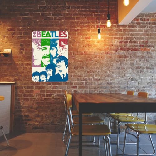 Image of Zesta Bathroom Decor Items Washroom Decor Tin Sign | Aesthetic Posters Wall Poster for Bedroom | Magnetic Cafe Decoration Items /Restaurant Decorations Items | Quirky Home Decor Bar Accent (Beatles)