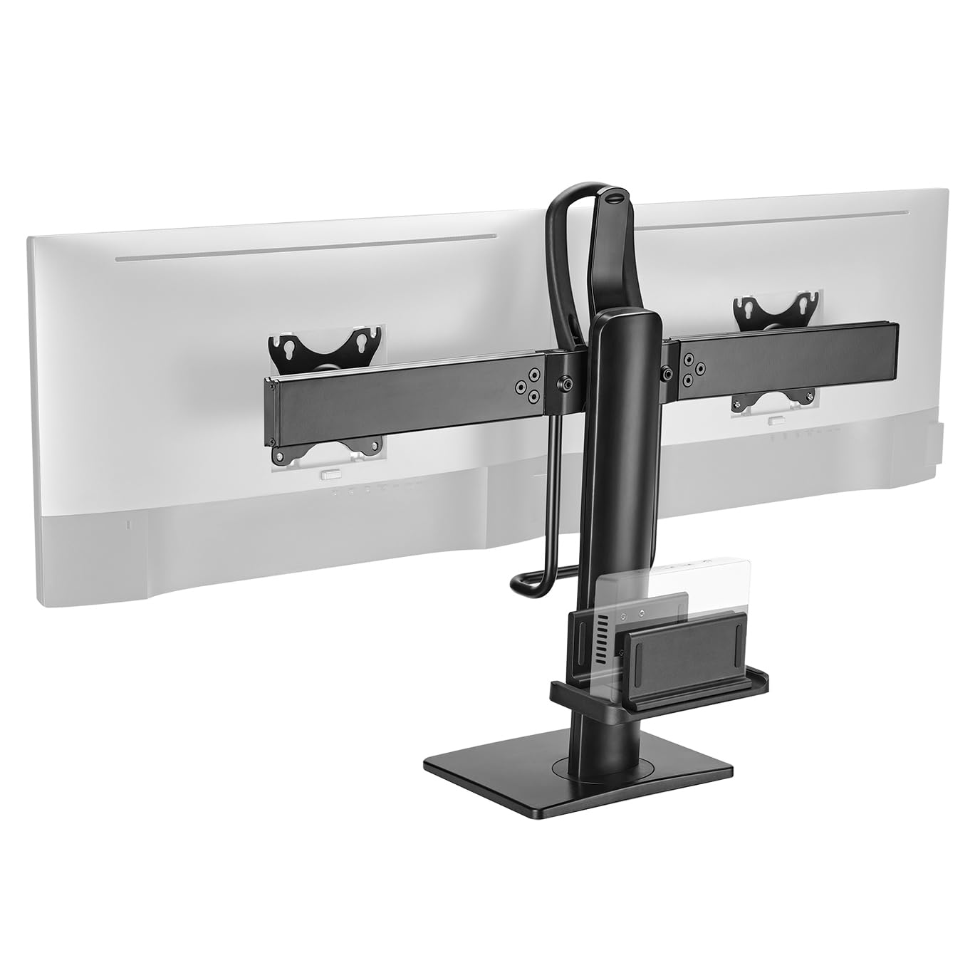 myWall Höhenverstellbarer Tischständer für 2 Flachbildschirme 17" - 27", Belastung 2-6 kg (Pro Bildschirm), VESA