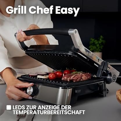 ZEEGMA GRILL CHEF EASY 2-in-1 Elektrogrill und Panini-Toaster, Leistung 2000 W, Antihaft-Keramikplatte, einstellbare Temperatur und Neigungswinkel, spülmaschinenfest – Bild 8