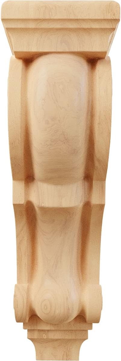 Ekena Millwork CORW07X08X22TRRO Small Jumbo Traditional Wood Corbels, 6 1/2"W x 8"D x 22"H, Red Oak