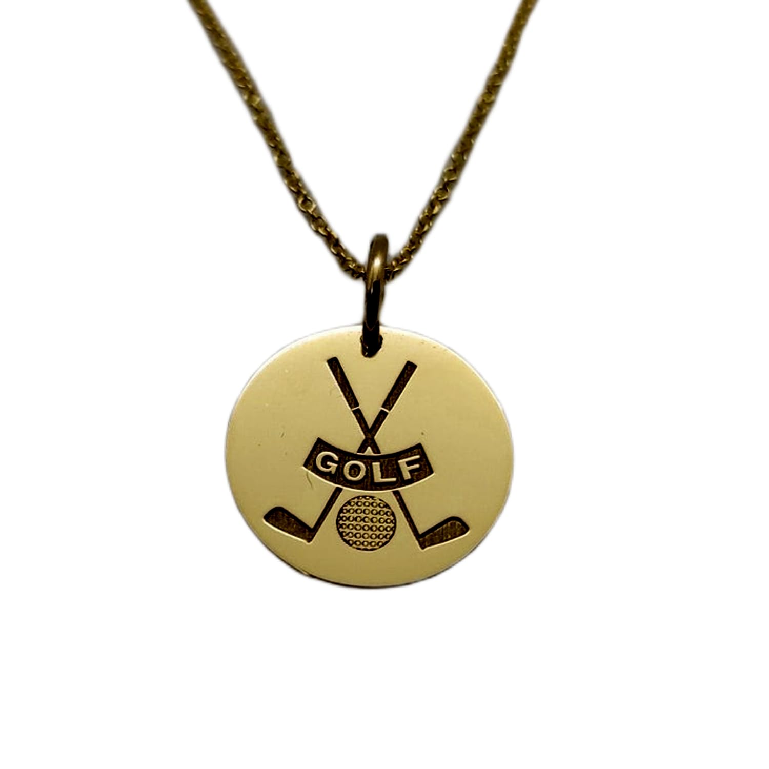 Collar de plata de ley con colgante de pelota de golf de 25 mm y cadena de 45 cm 4